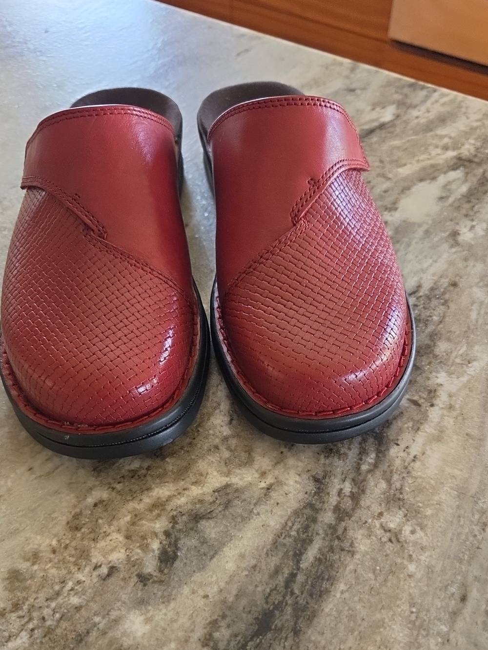 Clarks Women's Red Slip-On Mule Clogs